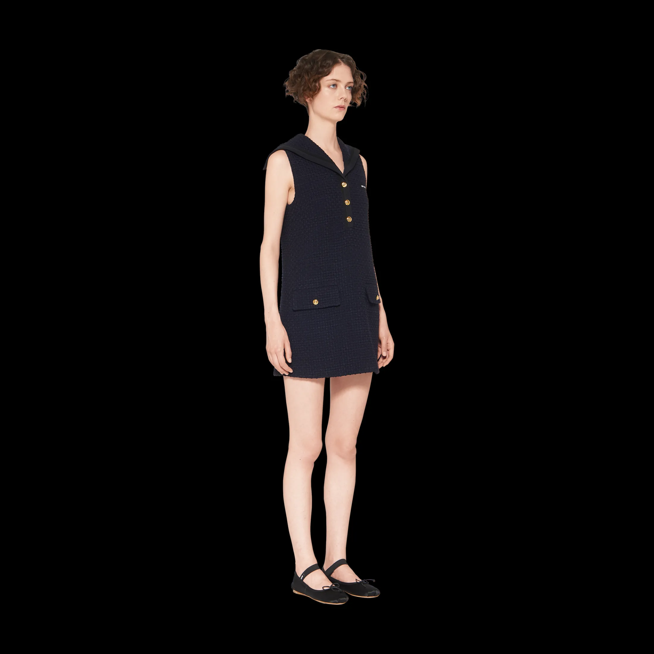 Navy Tweed Mini-dress | Miu Miu