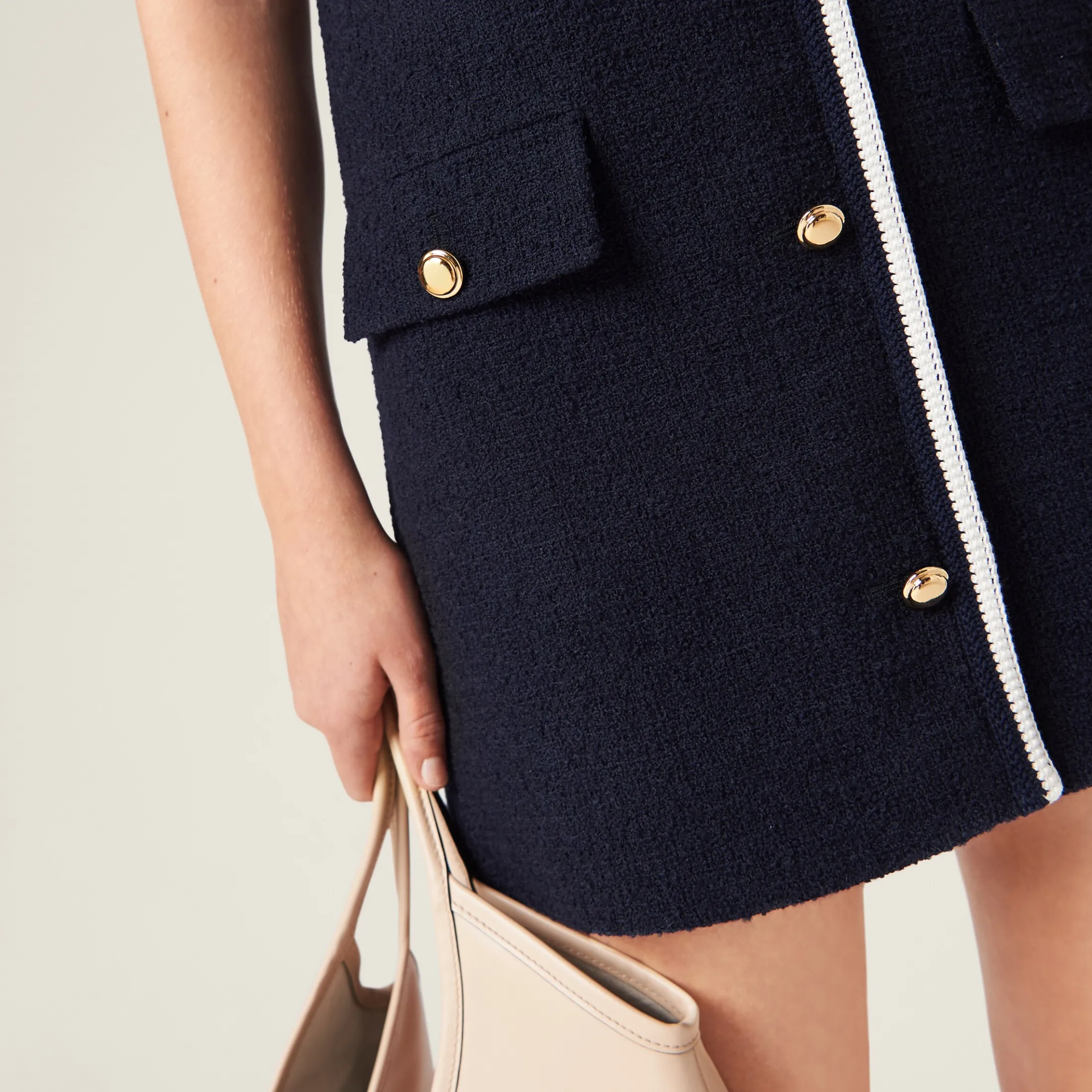 Navy Tweed Mini-dress | Miu Miu