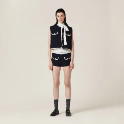 Navy Tweed Shorts | Miu Miu