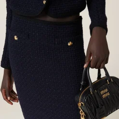 Navy Tweed Skirt | Miu Miu