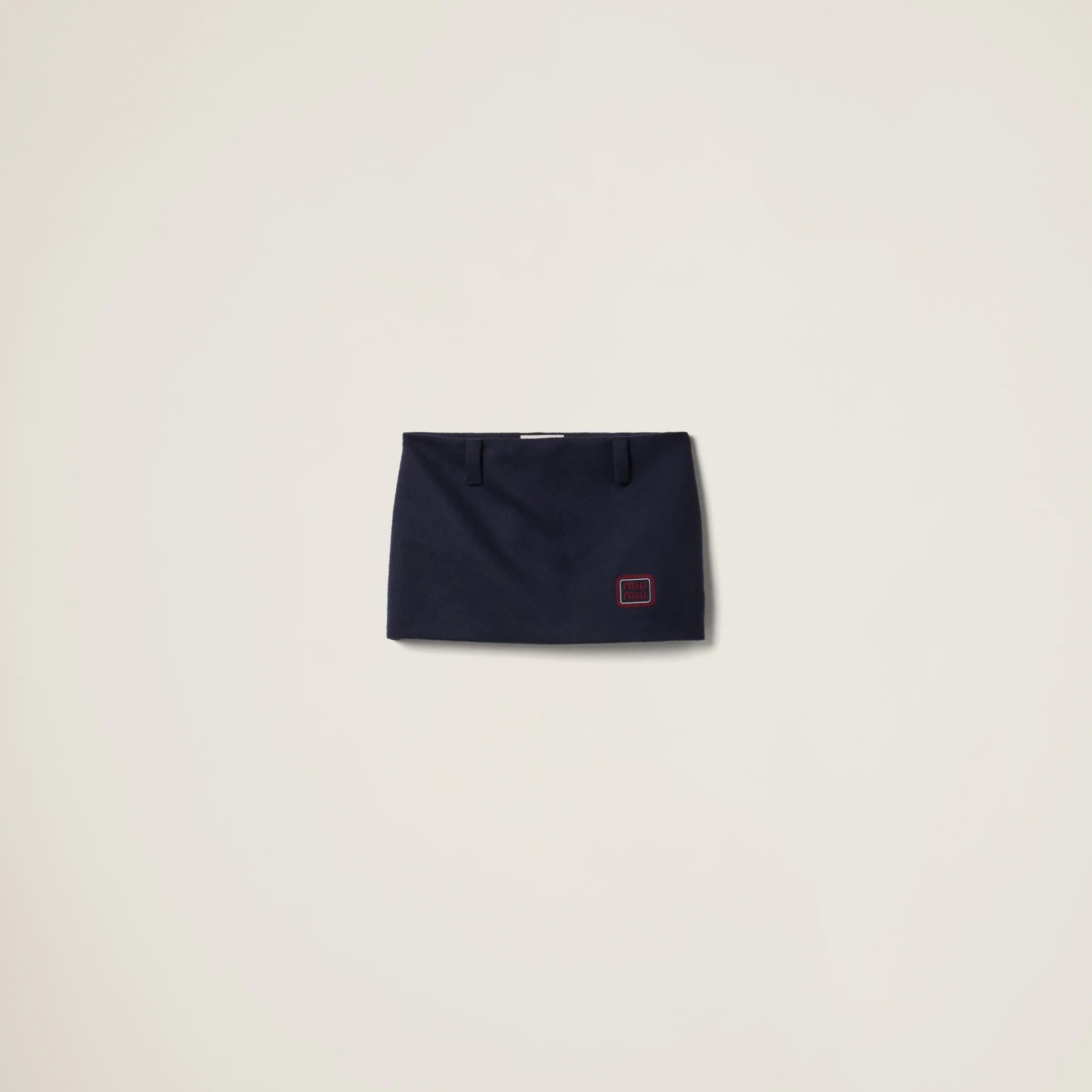 Navy Velour Miniskirt | Miu Miu