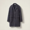 Navy Wool And Cotton Coat | Miu Miu