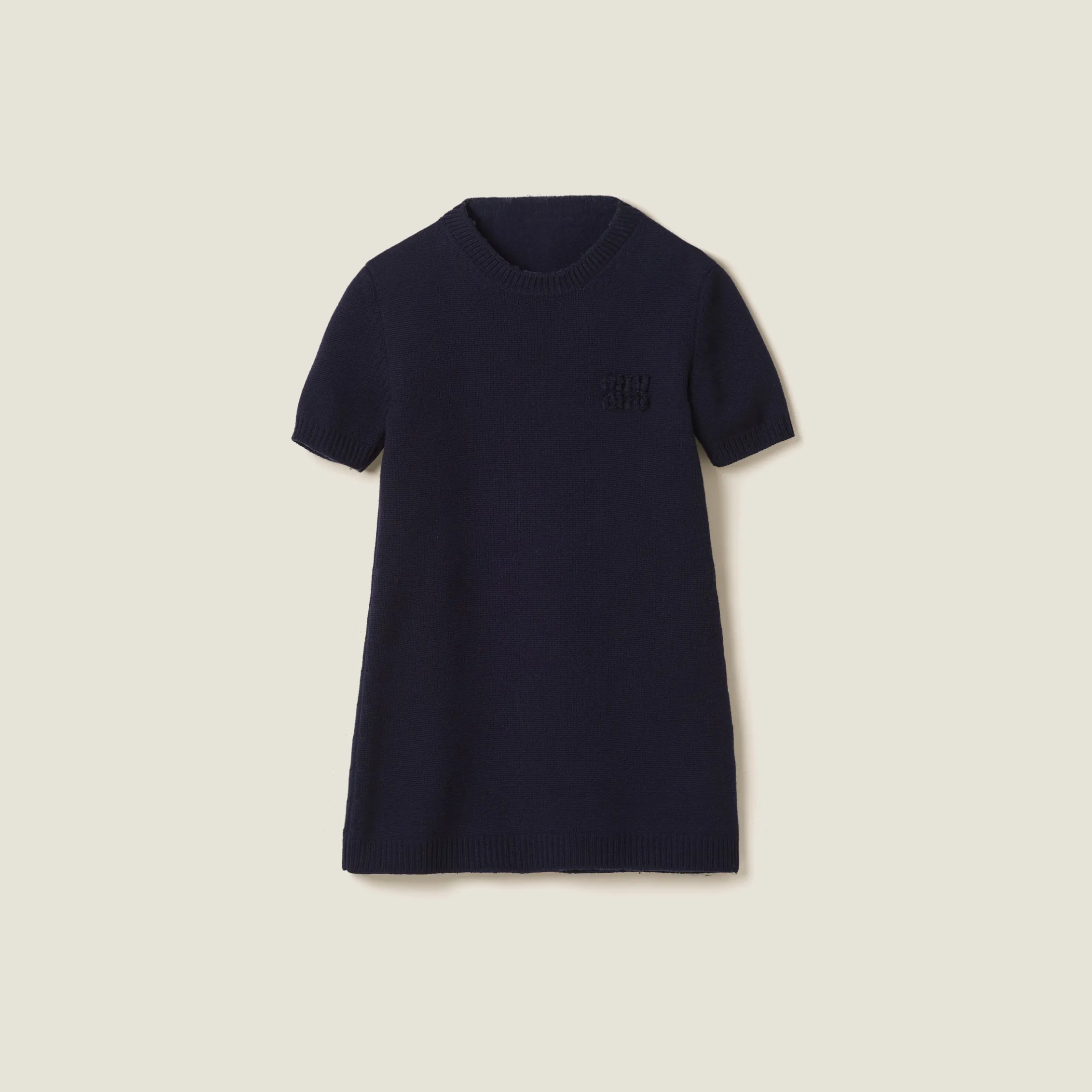 Navy Wool And Nylon Mini-dress | Miu Miu