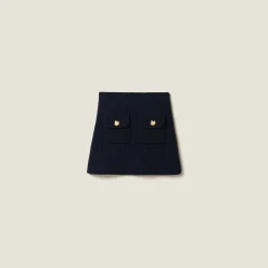 Navy Wool Miniskirt | Miu Miu