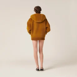 Ochre Corduroy Hoodie Jacket | Miu Miu