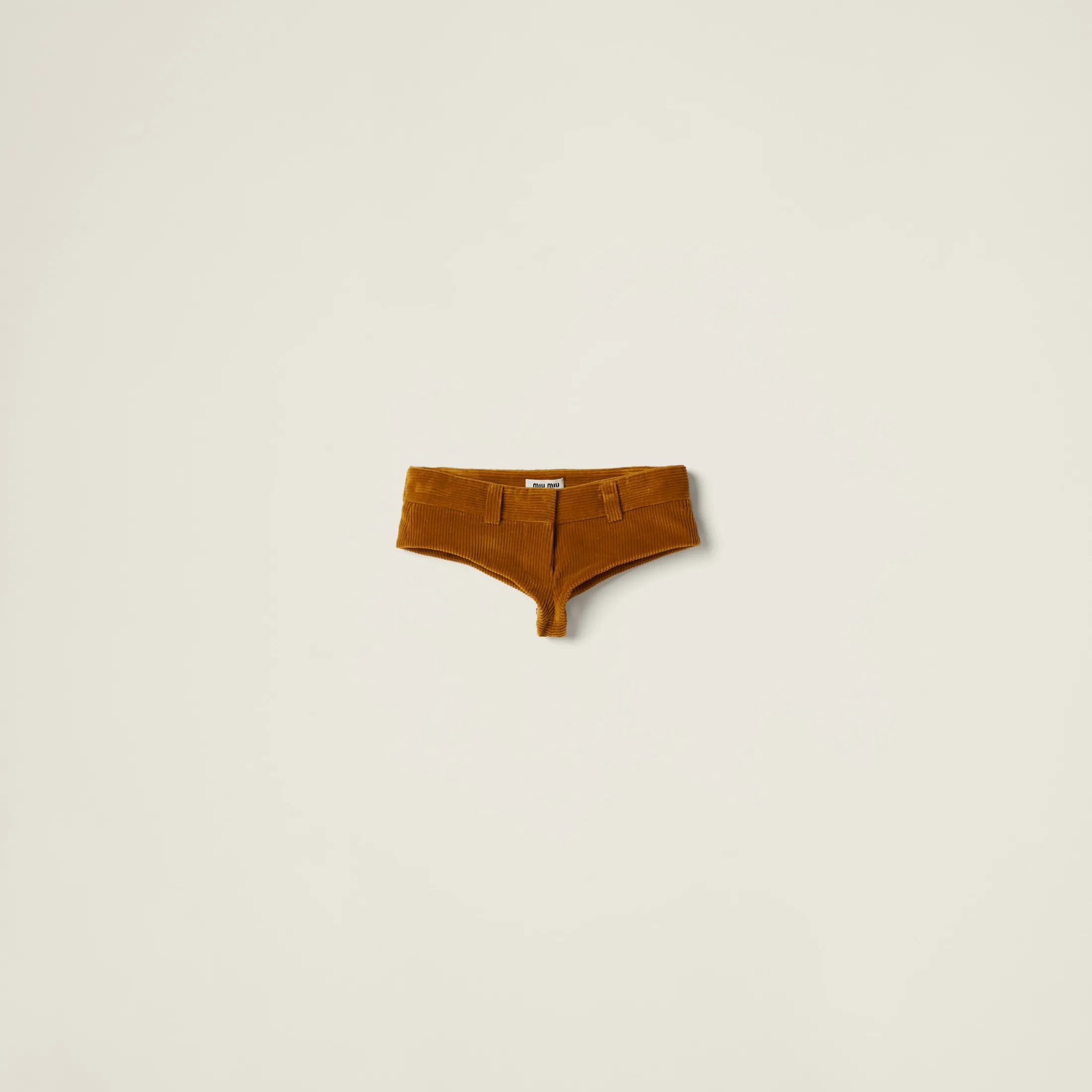 Ochre Corduroy Shorts | Miu Miu