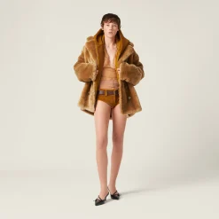 Ochre Corduroy Shorts | Miu Miu