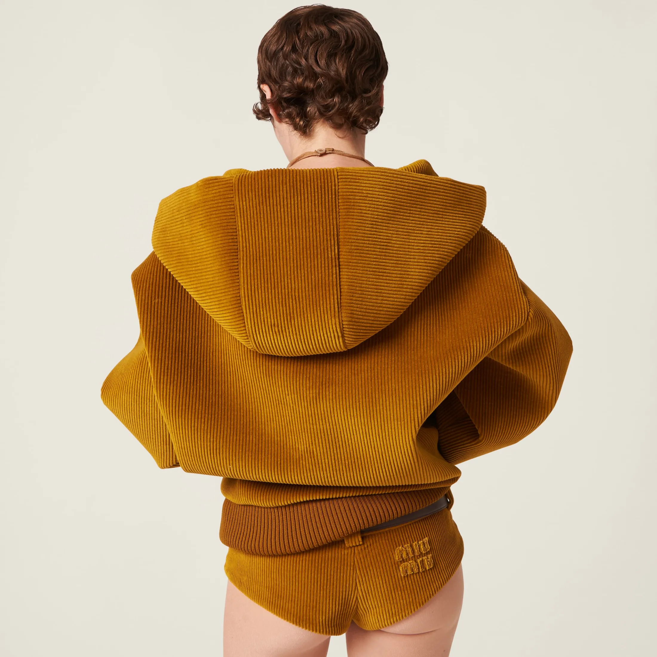 Ochre Corduroy Shorts | Miu Miu