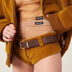 Ochre Corduroy Shorts | Miu Miu