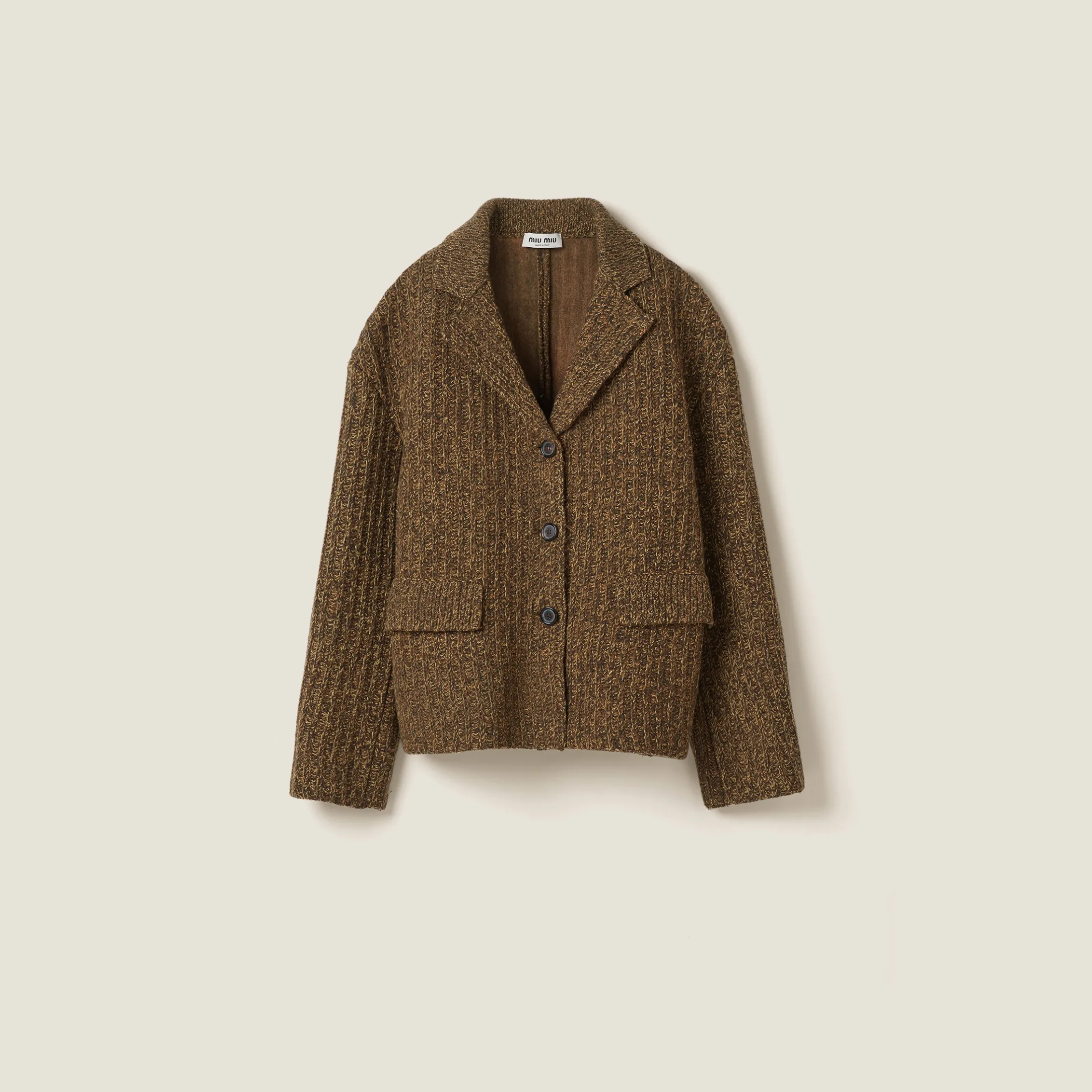 Olive Green Wool And Cotton Jacket | Miu Miu