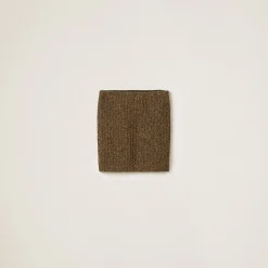 Olive Green Wool And Cotton Skirt | Miu Miu