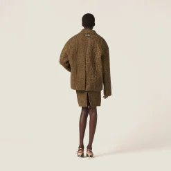 Olive Green Wool And Cotton Jacket | Miu Miu