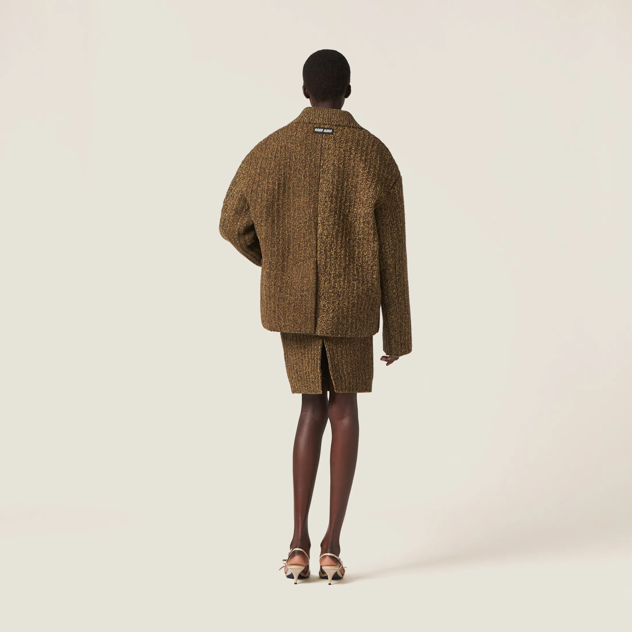 Olive Green Wool And Cotton Jacket | Miu Miu