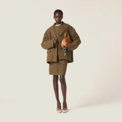 Olive Green Wool And Cotton Jacket | Miu Miu