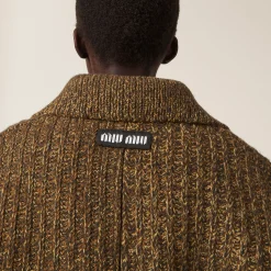 Olive Green Wool And Cotton Jacket | Miu Miu