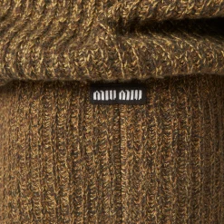 Olive Green Wool And Cotton Skirt | Miu Miu