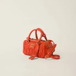Orange Arcadie Matelassé Nappa Leather Bag | Miu Miu