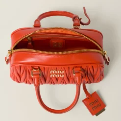 Orange Arcadie Matelassé Nappa Leather Bag | Miu Miu
