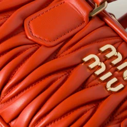 Orange Arcadie Matelassé Nappa Leather Bag | Miu Miu