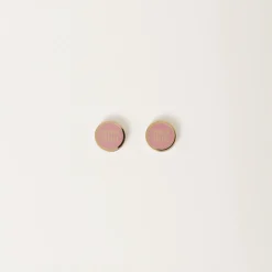 Orchid Pink Enameled Metal Earrings | Miu Miu