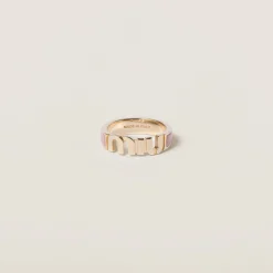 Orchid Pink Enameled Metal Ring | Miu Miu