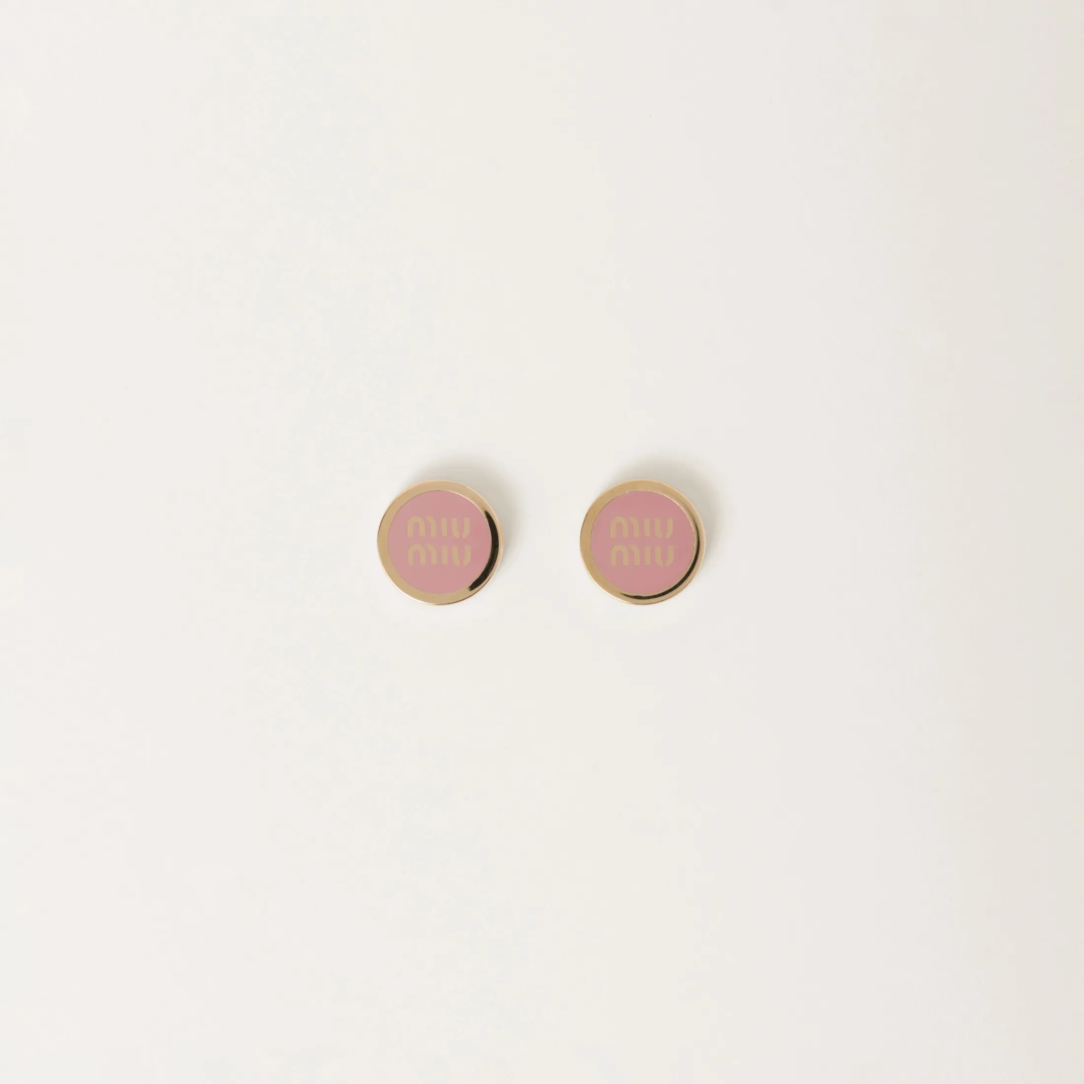 Orchid Pink Enameled Metal Earrings | Miu Miu