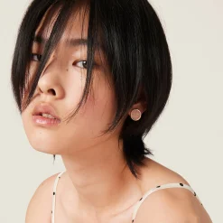 Orchid Pink Enameled Metal Earrings | Miu Miu