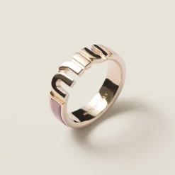 Orchid Pink Enameled Metal Ring | Miu Miu
