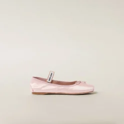 Orchid Pink Satin Ballerinas | Miu Miu