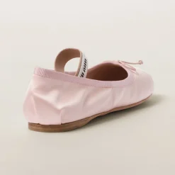 Orchid Pink Satin Ballerinas | Miu Miu