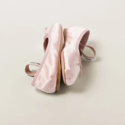 Orchid Pink Satin Ballerinas | Miu Miu