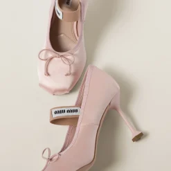 Orchid Pink Satin Pumps | Miu Miu