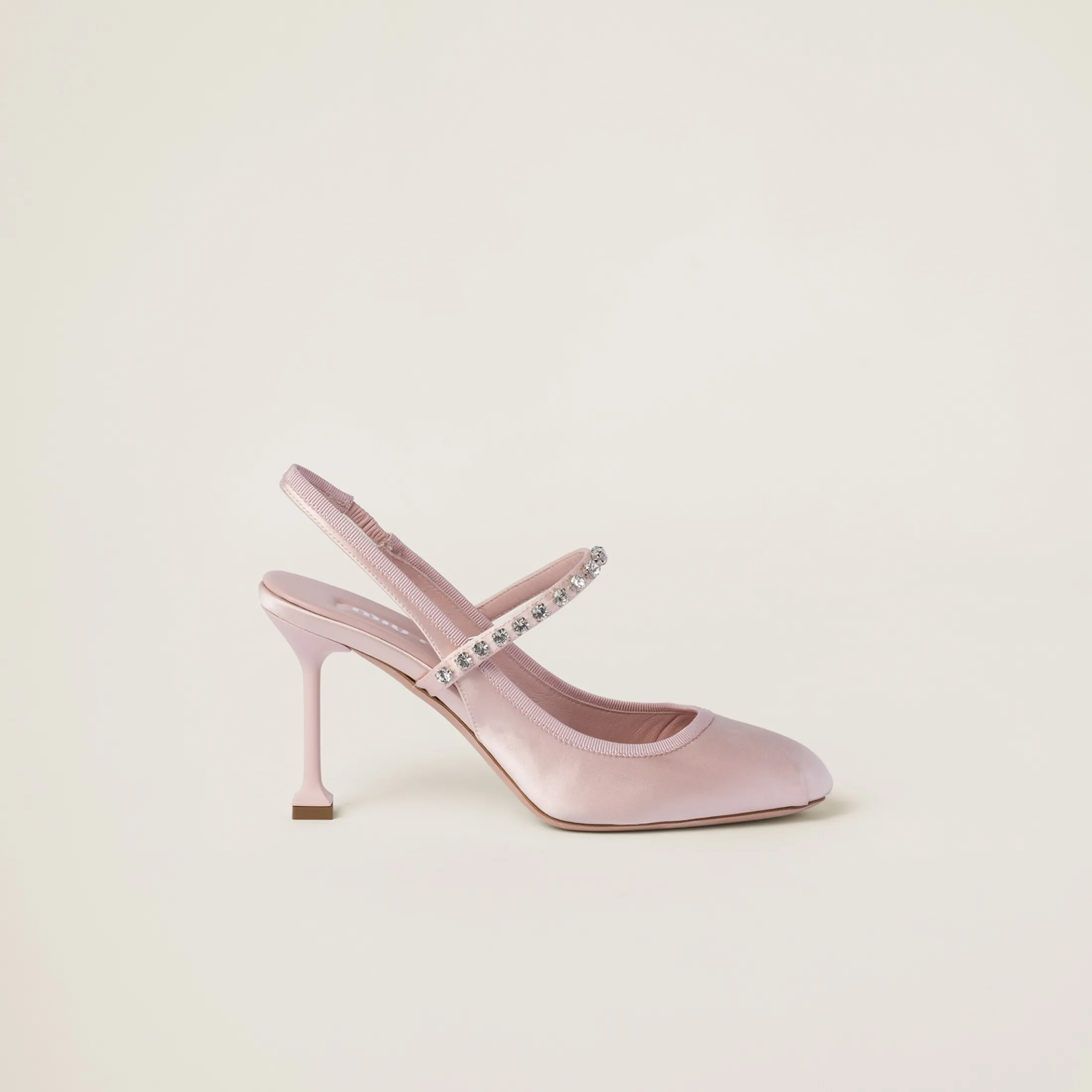 Orchid Pink Satin Slingback Pumps | Miu Miu