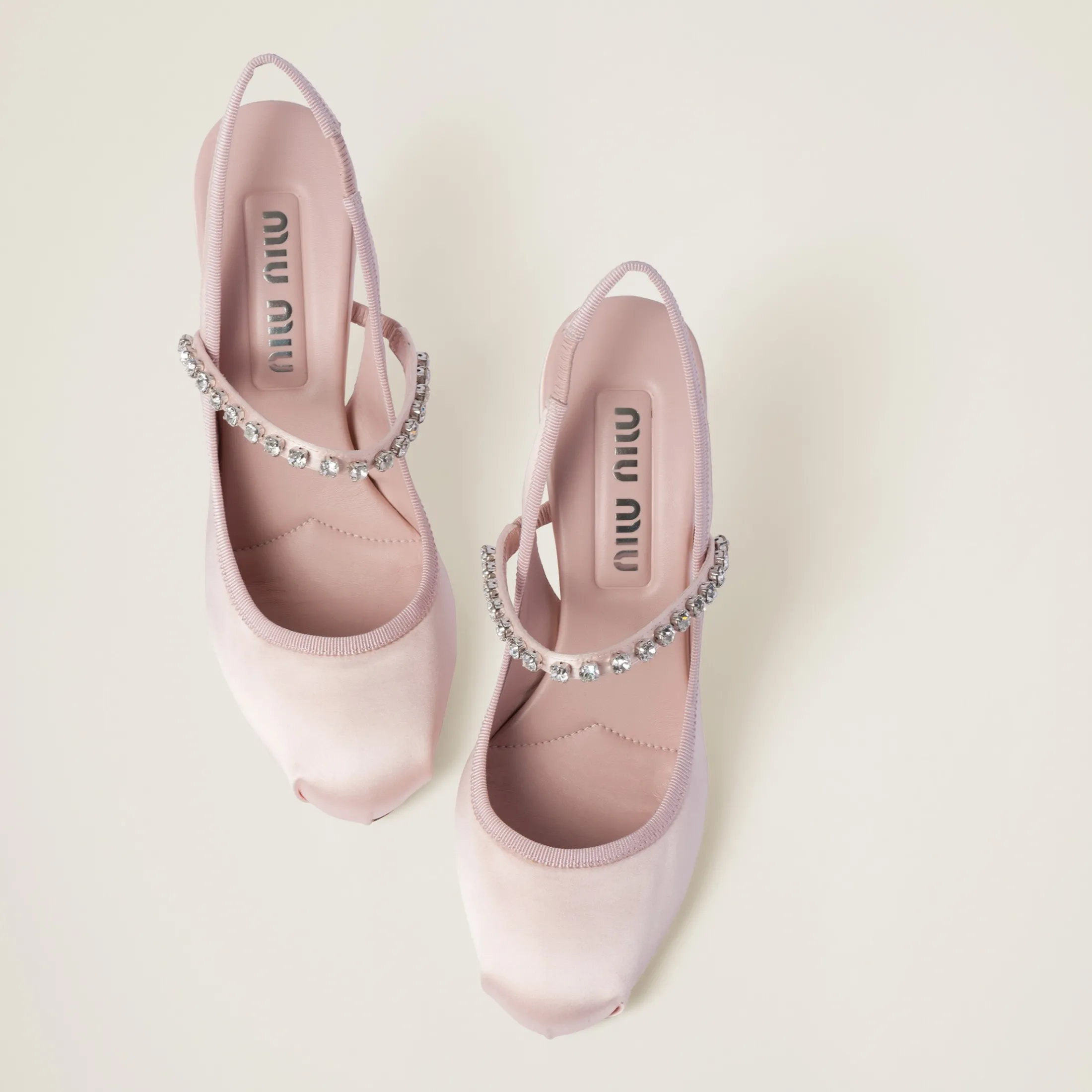 Orchid Pink Satin Slingback Pumps | Miu Miu