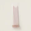 Peach Stretch Cady Dress With Feathers | Miu Miu