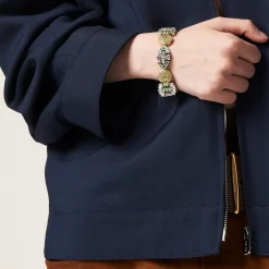 Peridot Metal Bracelet With Crystals | Miu Miu