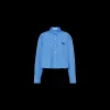 Periwinkle Blue Cropped Poplin Shirt | Miu Miu