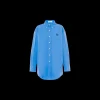 Periwinkle Blue Oversized Poplin Shirt | Miu Miu