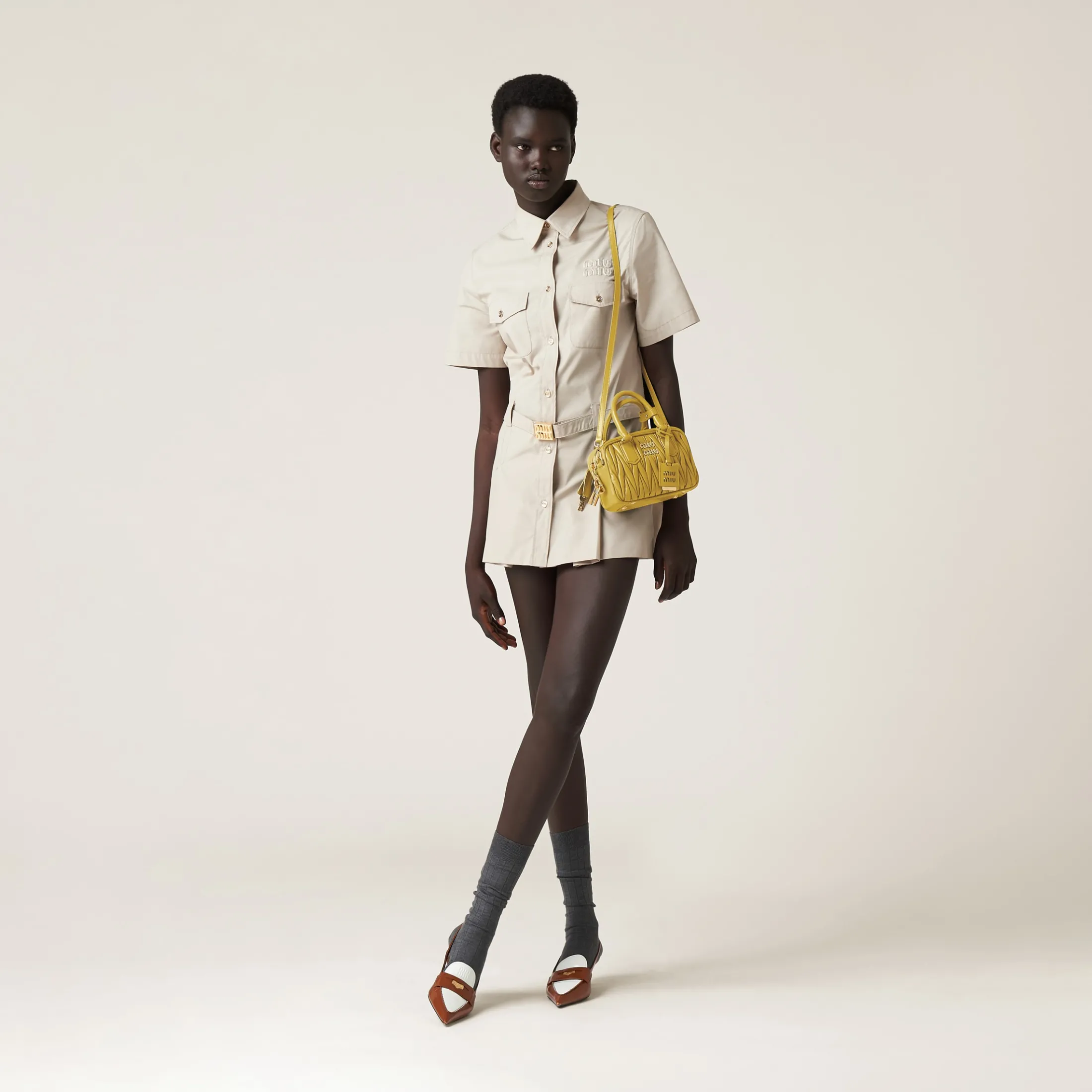 Pineapple Arcadie Matelassé Nappa Leather Bag | Miu Miu