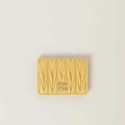 Pineapple Matelassé Nappa Leather Card Holder | Miu Miu