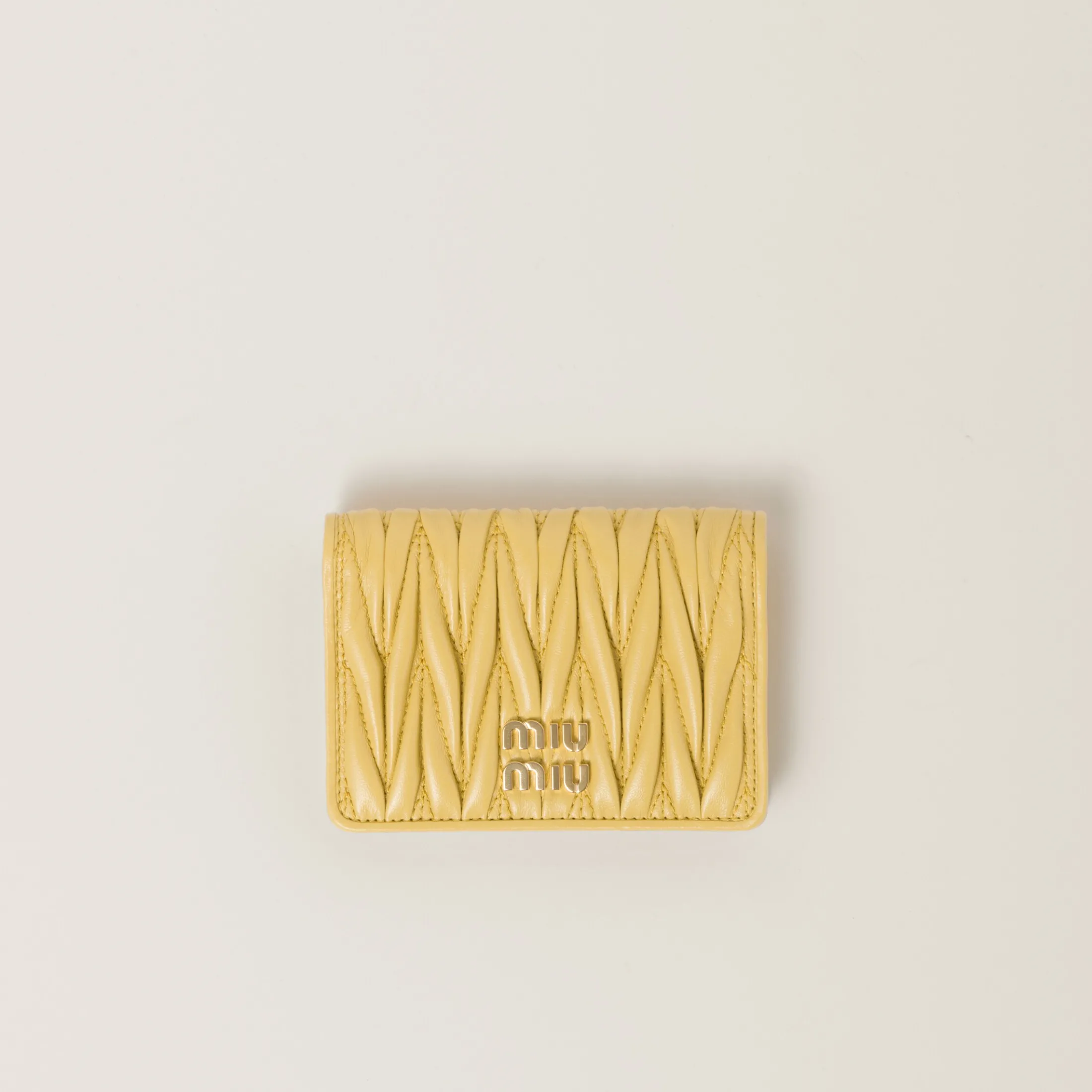 Pineapple Matelassé Nappa Leather Card Holder | Miu Miu