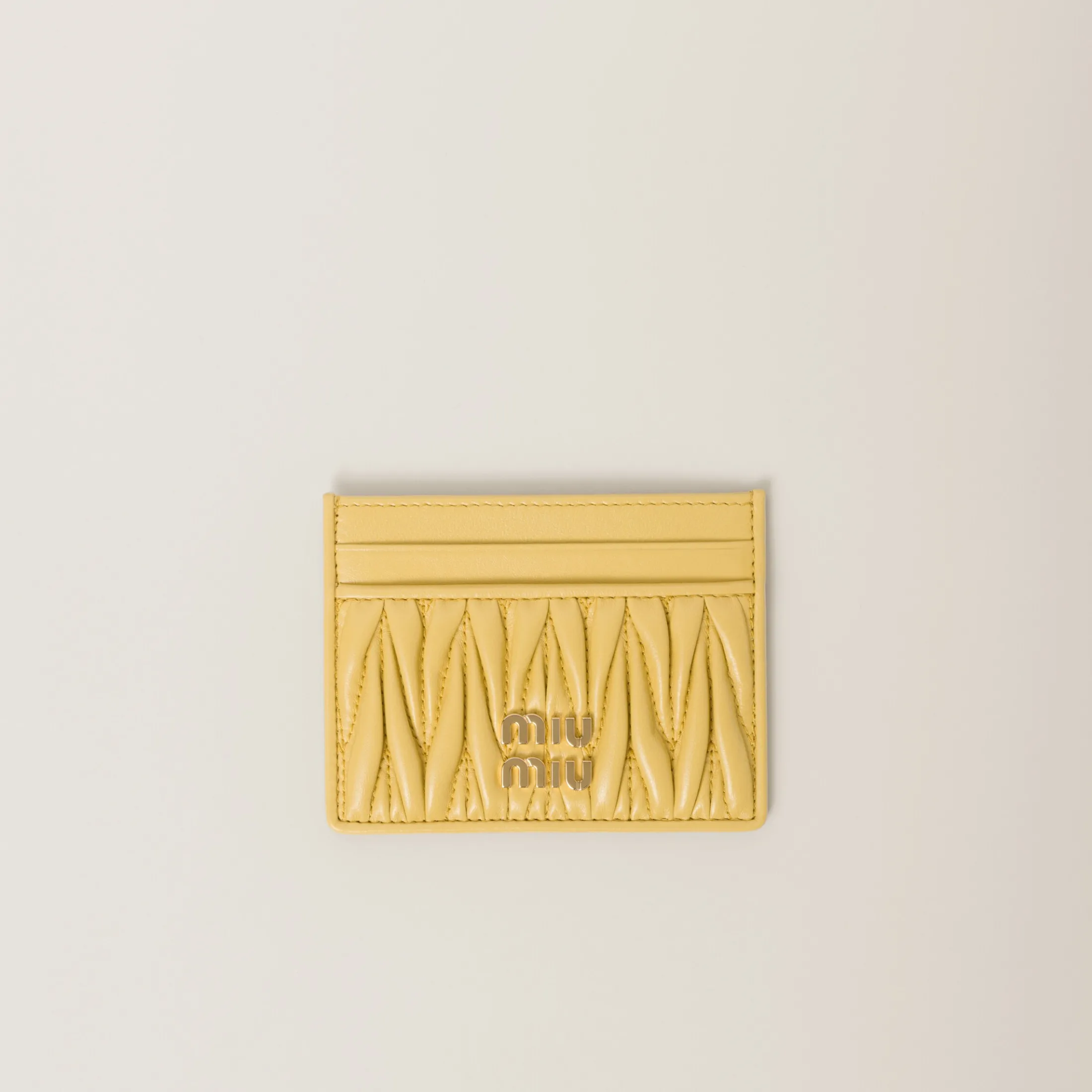 Pineapple Matelassé Nappa Leather Card Holder | Miu Miu