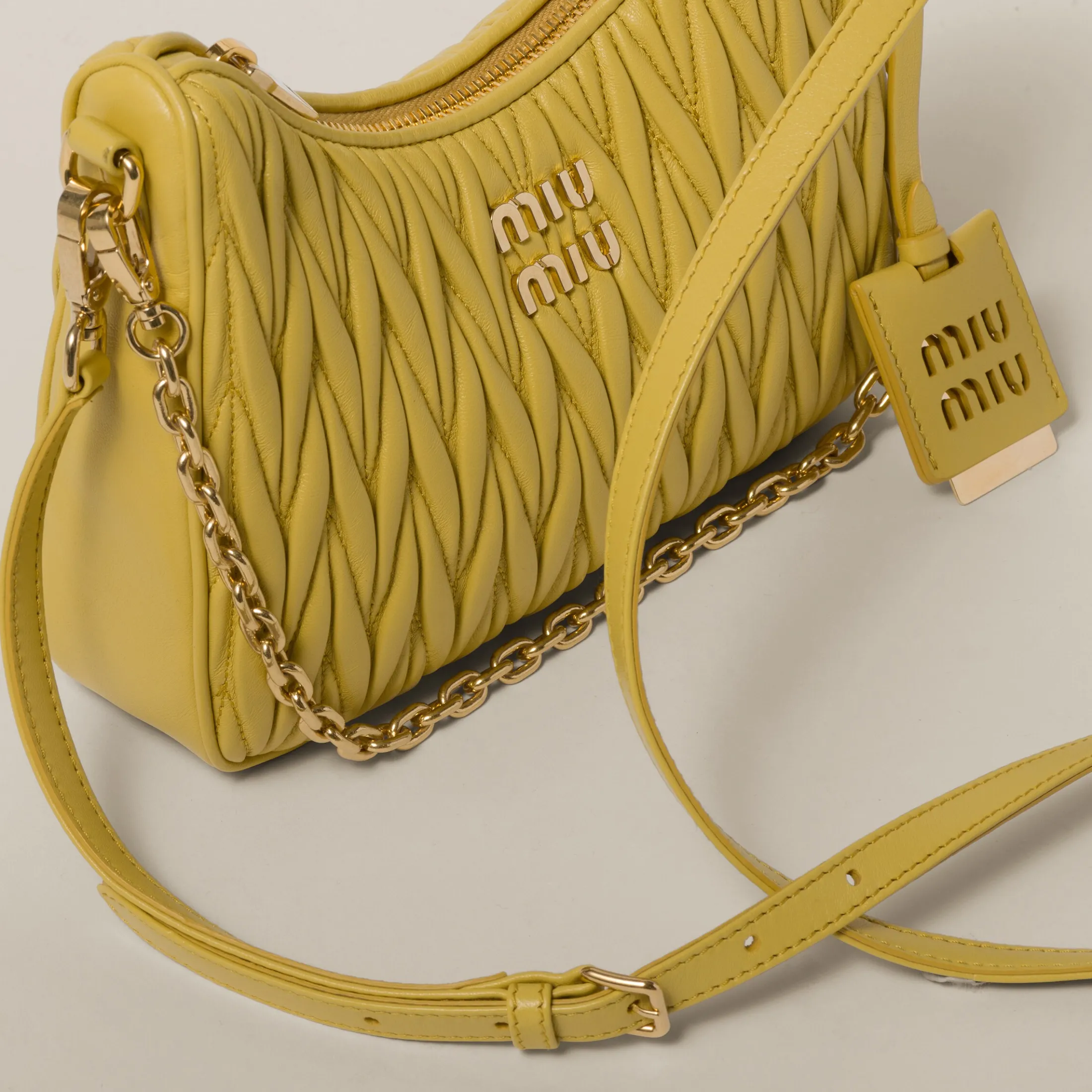 Pineapple Matelassé Nappa Leather Shoulder Bag | Miu Miu