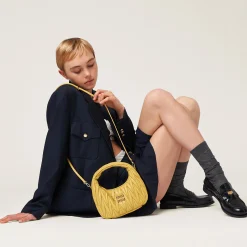 Pineapple Wander Matelassé Nappa Leather Hobo Bag | Miu Miu