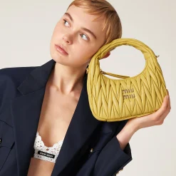 Pineapple Wander Matelassé Nappa Leather Hobo Bag | Miu Miu