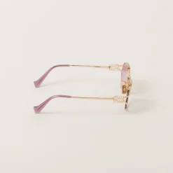 Pink Beg Shaded Lenses Miu Miu Logo Sunglasses | Miu Miu