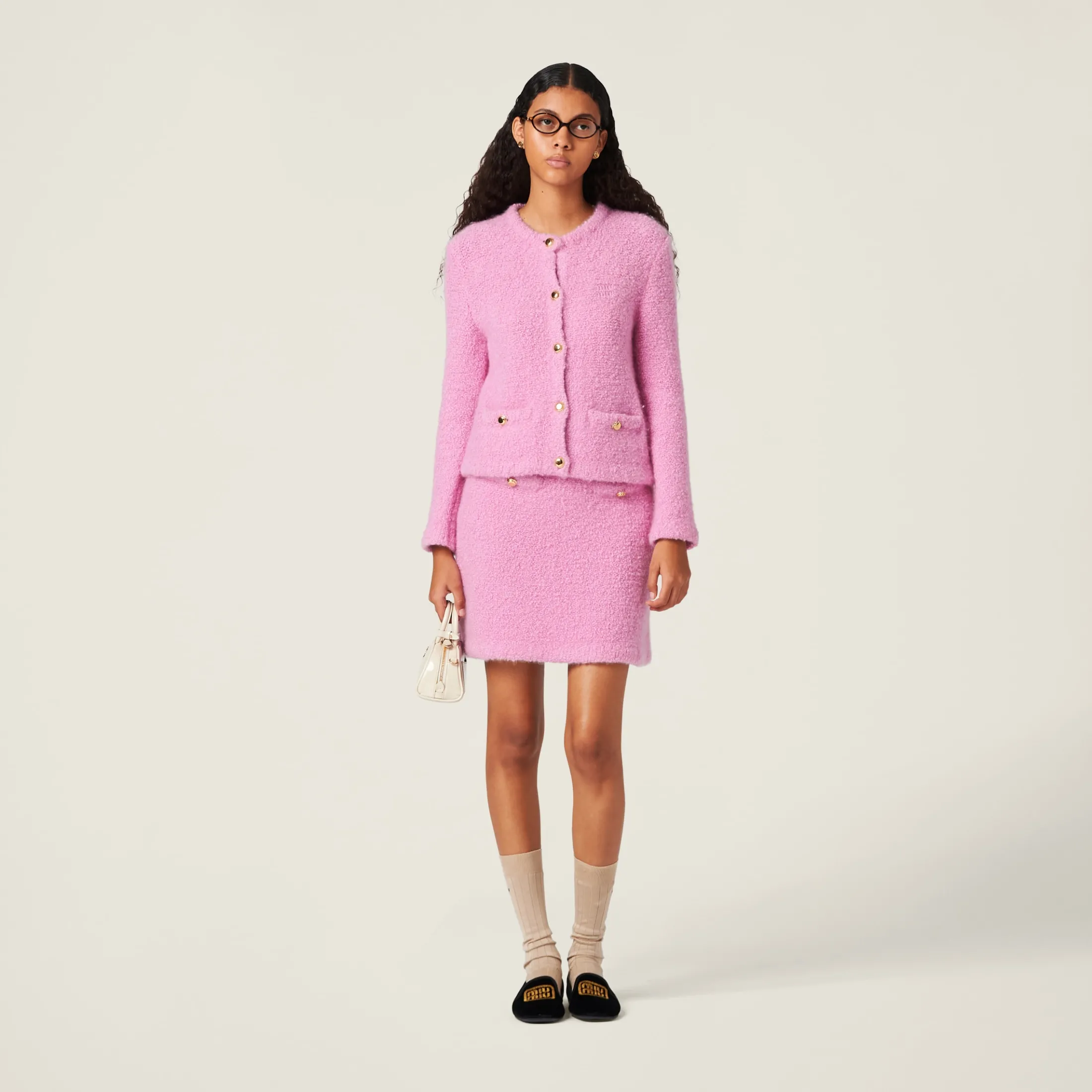 Pink Cashmere And Silk Skirt | Miu Miu