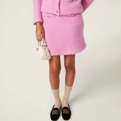 Pink Cashmere And Silk Skirt | Miu Miu
