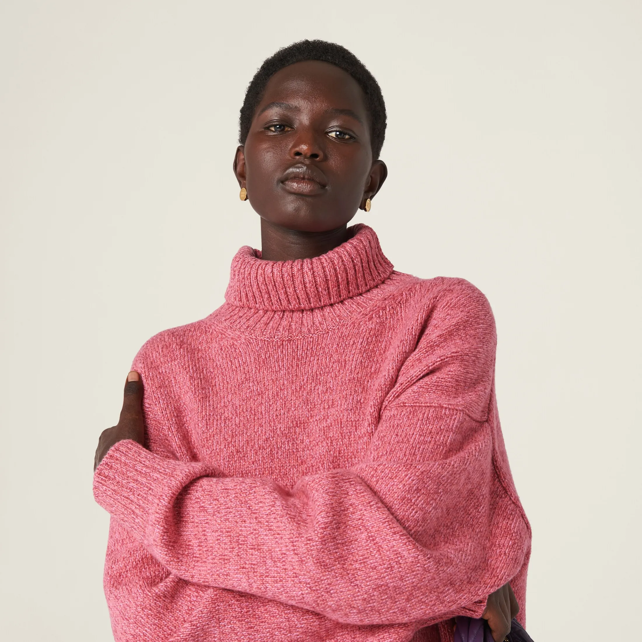 Pink Cashmere Wool Turtleneck Dress | Miu Miu