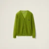 Pistachio Green Nylon Cardigan | Miu Miu